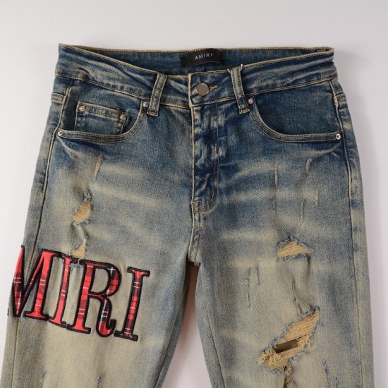 Amiri Flannel Core Logo Jean in Clay Indigo Amiri Flannel Core Logo Jean in Clay Indigo