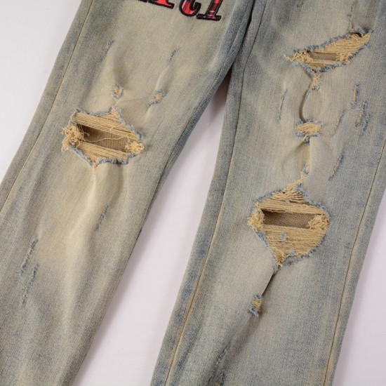 Amiri Flannel Core Logo Jean in Clay Indigo Amiri Flannel Core Logo Jean in Clay Indigo