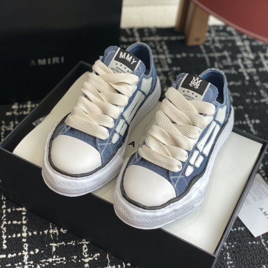 Amiri x MMY Bones Sneakers Denim Amiri x MMY Bones Sneakers Denim