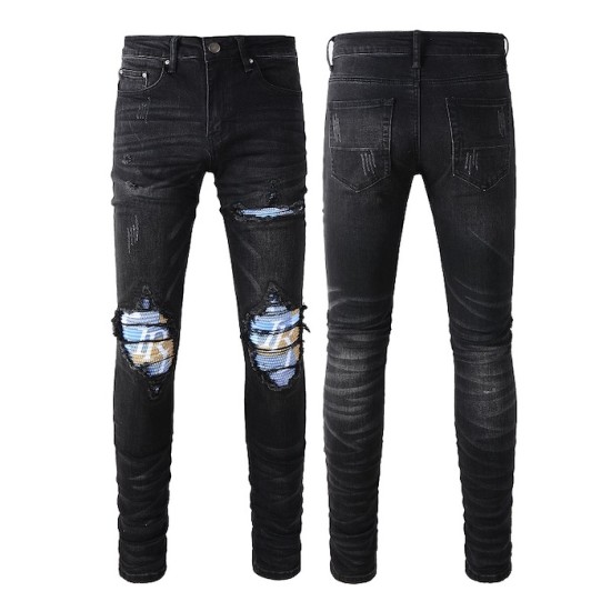 Amiri Plaid MX1 Mid-Rise Skinny Jean Vintage Black Amiri Plaid MX1 Mid-Rise Skinny Jean Vintage Black