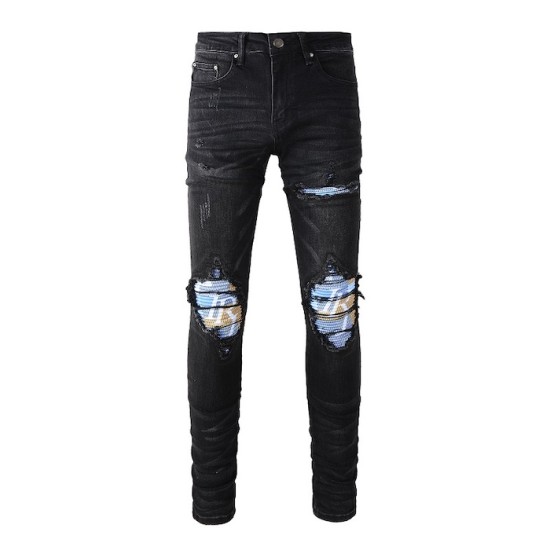 Amiri Plaid MX1 Mid-Rise Skinny Jean Vintage Black Amiri Plaid MX1 Mid-Rise Skinny Jean Vintage Black