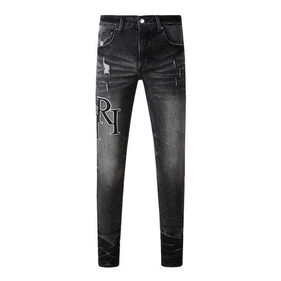 Amiri Staggered Embroidered Logo Jean Vintage Black Amiri Staggered Embroidered Logo Jean Vintage Black