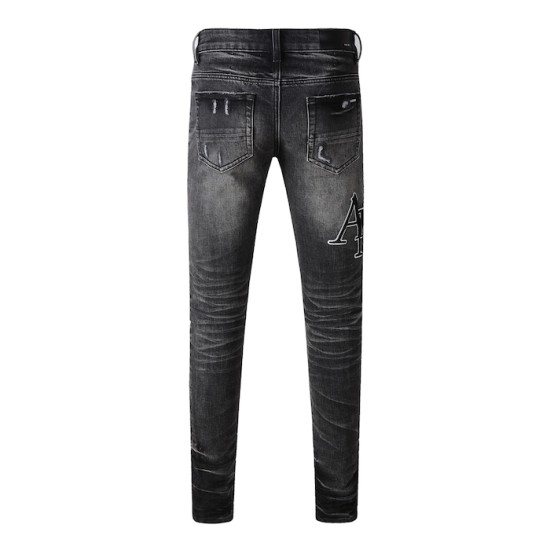 Amiri Staggered Embroidered Logo Jean Vintage Black Amiri Staggered Embroidered Logo Jean Vintage Black