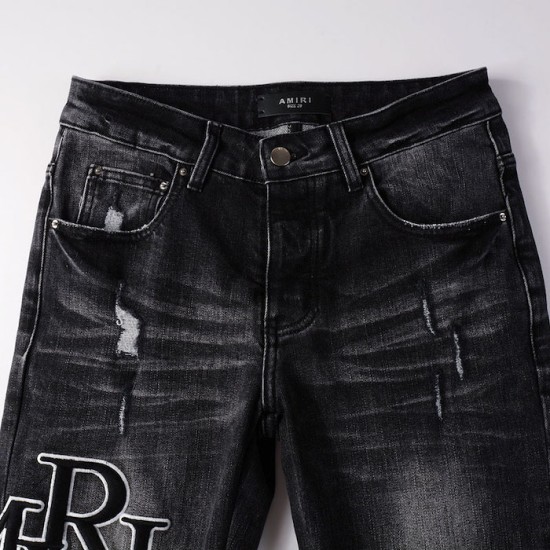 Amiri Staggered Embroidered Logo Jean Vintage Black Amiri Staggered Embroidered Logo Jean Vintage Black