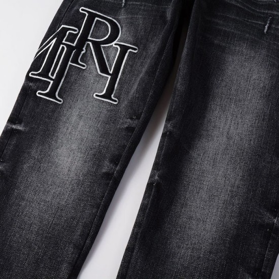 Amiri Staggered Embroidered Logo Jean Vintage Black Amiri Staggered Embroidered Logo Jean Vintage Black