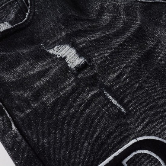 Amiri Staggered Embroidered Logo Jean Vintage Black Amiri Staggered Embroidered Logo Jean Vintage Black