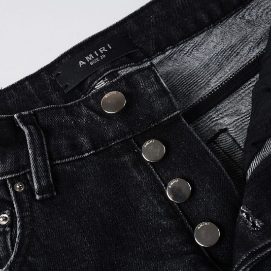 Amiri Staggered Embroidered Logo Jean Vintage Black Amiri Staggered Embroidered Logo Jean Vintage Black