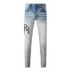 Amiri Staggered Embroidered Logo Jean Indigo Amiri Staggered Embroidered Logo Jean Indigo