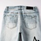 Amiri Staggered Embroidered Logo Jean Indigo Amiri Staggered Embroidered Logo Jean Indigo