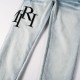 Amiri Staggered Embroidered Logo Jean Indigo Amiri Staggered Embroidered Logo Jean Indigo