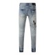 Amiri Staggered Embroidered Logo Jean Vintage Indigo Amiri Staggered Embroidered Logo Jean Vintage Indigo