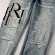 Amiri Staggered Embroidered Logo Jean Vintage Indigo Amiri Staggered Embroidered Logo Jean Vintage Indigo