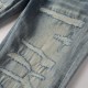 Amiri Staggered Embroidered Logo Jean Vintage Indigo Amiri Staggered Embroidered Logo Jean Vintage Indigo
