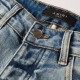 Amiri Staggered Embroidered Logo Jean Indigo / White Amiri Staggered Embroidered Logo Jean Indigo / White