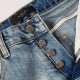 Amiri Staggered Embroidered Logo Jean Indigo / White Amiri Staggered Embroidered Logo Jean Indigo / White
