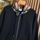 Burberry Check Hood Cotton Zip Hoodie Black Burberry Check Hood Cotton Zip Hoodie Black