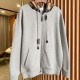Burberry Check Hood Cotton Zip Hoodie Gray Burberry Check Hood Cotton Zip Hoodie Gray