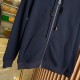 Burberry Check Hood Cotton Zip Hoodie Navy Burberry Check Hood Cotton Zip Hoodie Navy