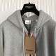 Burberry Icon Stripe Detail Cotton Zip-Front Hooded Sweatshirt Gray Burberry Icon Stripe Detail Cotton Zip-Front Hooded Sweatshirt Gray