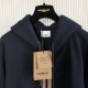 Burberry Icon Stripe Detail Cotton Zip-Front Hooded Sweatshirt Navy Burberry Icon Stripe Detail Cotton Zip-Front Hooded Sweatshirt Navy
