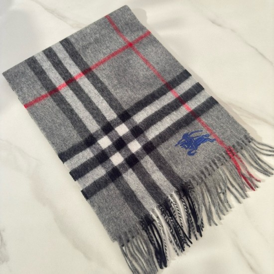 Burberry Check Cashmere Scarf Archive Grey Burberry Check Cashmere Scarf Archive Grey