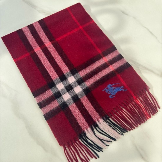 Burberry Check Cashmere Scarf Archive Red Burberry Check Cashmere Scarf Archive Red