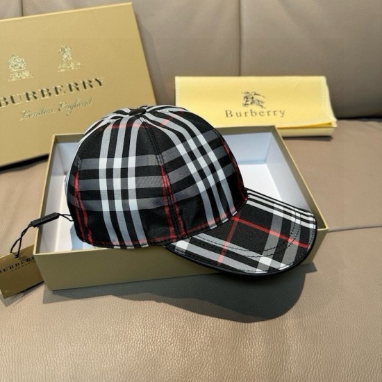 Burberry Check Cotton Baseball Cap Black Burberry Check Cotton Baseball Cap Black