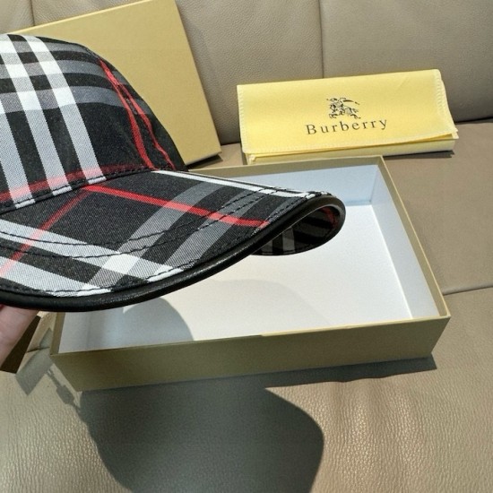 Burberry Check Cotton Baseball Cap Black Burberry Check Cotton Baseball Cap Black