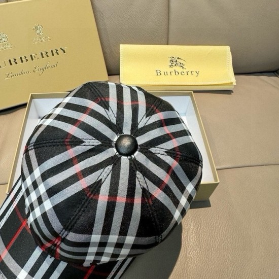 Burberry Check Cotton Baseball Cap Black Burberry Check Cotton Baseball Cap Black