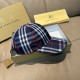 Burberry Check Cotton Baseball Cap Navy Burberry Check Cotton Baseball Cap Navy