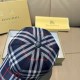 Burberry Check Cotton Baseball Cap Navy Burberry Check Cotton Baseball Cap Navy