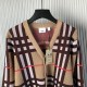Burberry Check Wool Mohair Blend Cardigan Burberry Check Wool Mohair Blend Cardigan