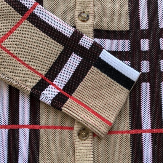 Burberry Check Wool Mohair Blend Cardigan Burberry Check Wool Mohair Blend Cardigan