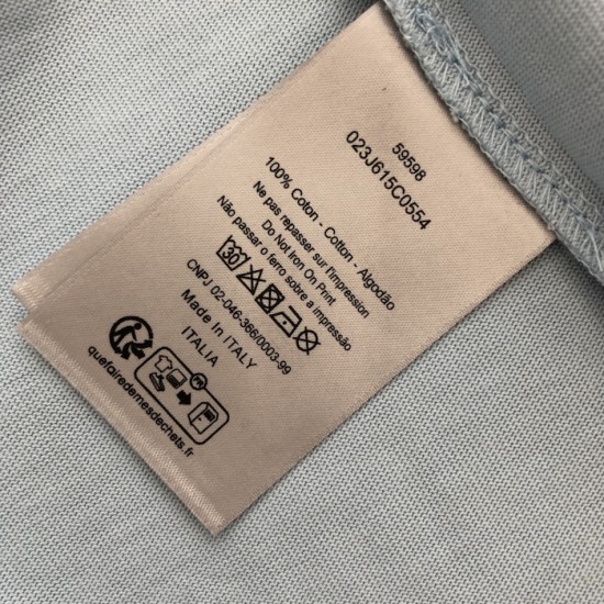Dior and Hylton Nel T-Shirt Relaxed Fit Blue Cotton Jersey Dior and Hylton Nel T-Shirt Relaxed Fit Blue Cotton Jersey