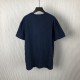 Replica Dior Oblique Deep Blue Cotton T-Shirt - Luxury Streetwear Tee Replica Dior Oblique Deep Blue T-Shirt front and back view on model