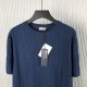 Replica Dior Oblique Deep Blue Cotton T-Shirt - Luxury Streetwear Tee Replica Dior Oblique Deep Blue T-Shirt front and back view on model