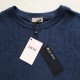 Replica Dior Oblique Deep Blue Cotton T-Shirt - Luxury Streetwear Tee Replica Dior Oblique Deep Blue T-Shirt front and back view on model
