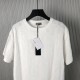 Replica Dior Oblique White Cotton T-Shirt - Luxury Streetwear Tee Replica Dior Oblique White T-Shirt front and back view on model