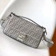 Fendi Baguette Suede bag with FF in iridescent crystals and studs Fendi Baguette Suede bag with FF in iridescent crystals and studs
