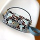 Fendi Baguette Multicolor canvas bag with FF embroidery Blue Fendi Baguette Multicolor canvas bag with FF embroidery Blue