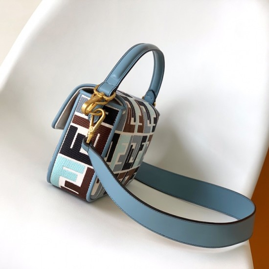 Fendi Baguette Multicolor canvas bag with FF embroidery Blue Fendi Baguette Multicolor canvas bag with FF embroidery Blue