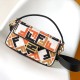 Fendi Baguette Multicolor canvas bag with FF embroidery Orange Fendi Baguette Multicolor canvas bag with FF embroidery Orange