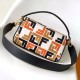 Fendi Baguette Multicolor canvas bag with FF embroidery Orange Fendi Baguette Multicolor canvas bag with FF embroidery Orange