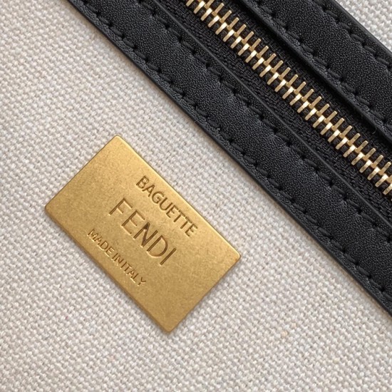 Fendi Baguette Multicolor canvas bag with FF embroidery Orange Fendi Baguette Multicolor canvas bag with FF embroidery Orange