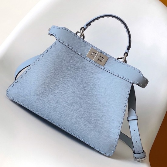 Fendi Peekaboo ISeeU Small Blue Selleria Bag Fendi Peekaboo ISeeU Small Blue Selleria Bag