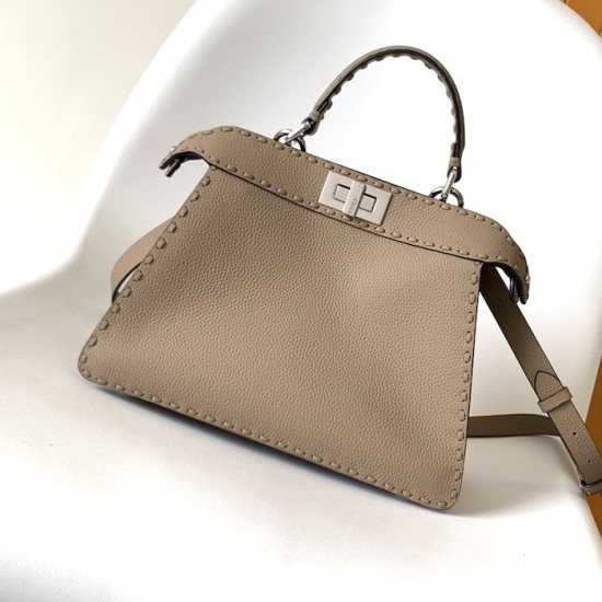 Fendi Peekaboo ISeeU Small Grey Selleria Bag Fendi Peekaboo ISeeU Small Grey Selleria Bag