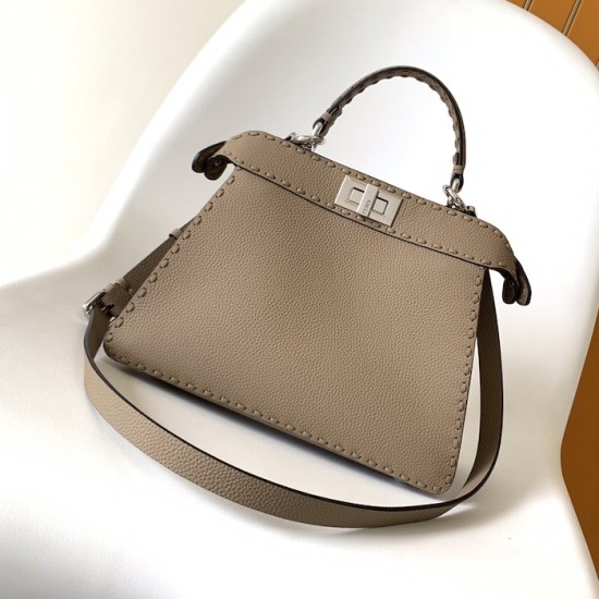 Fendi Peekaboo ISeeU Small Grey Selleria Bag Fendi Peekaboo ISeeU Small Grey Selleria Bag