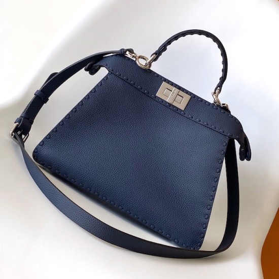 Fendi Peekaboo ISeeU Small Navy Selleria Bag Fendi Peekaboo ISeeU Small Navy Selleria Bag