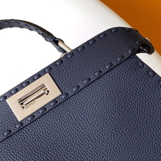 Fendi Peekaboo ISeeU Small Navy Selleria Bag Fendi Peekaboo ISeeU Small Navy Selleria Bag