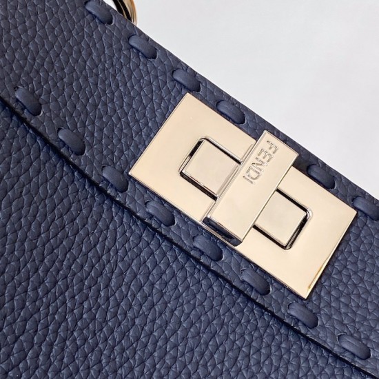 Fendi Peekaboo ISeeU Small Navy Selleria Bag Fendi Peekaboo ISeeU Small Navy Selleria Bag
